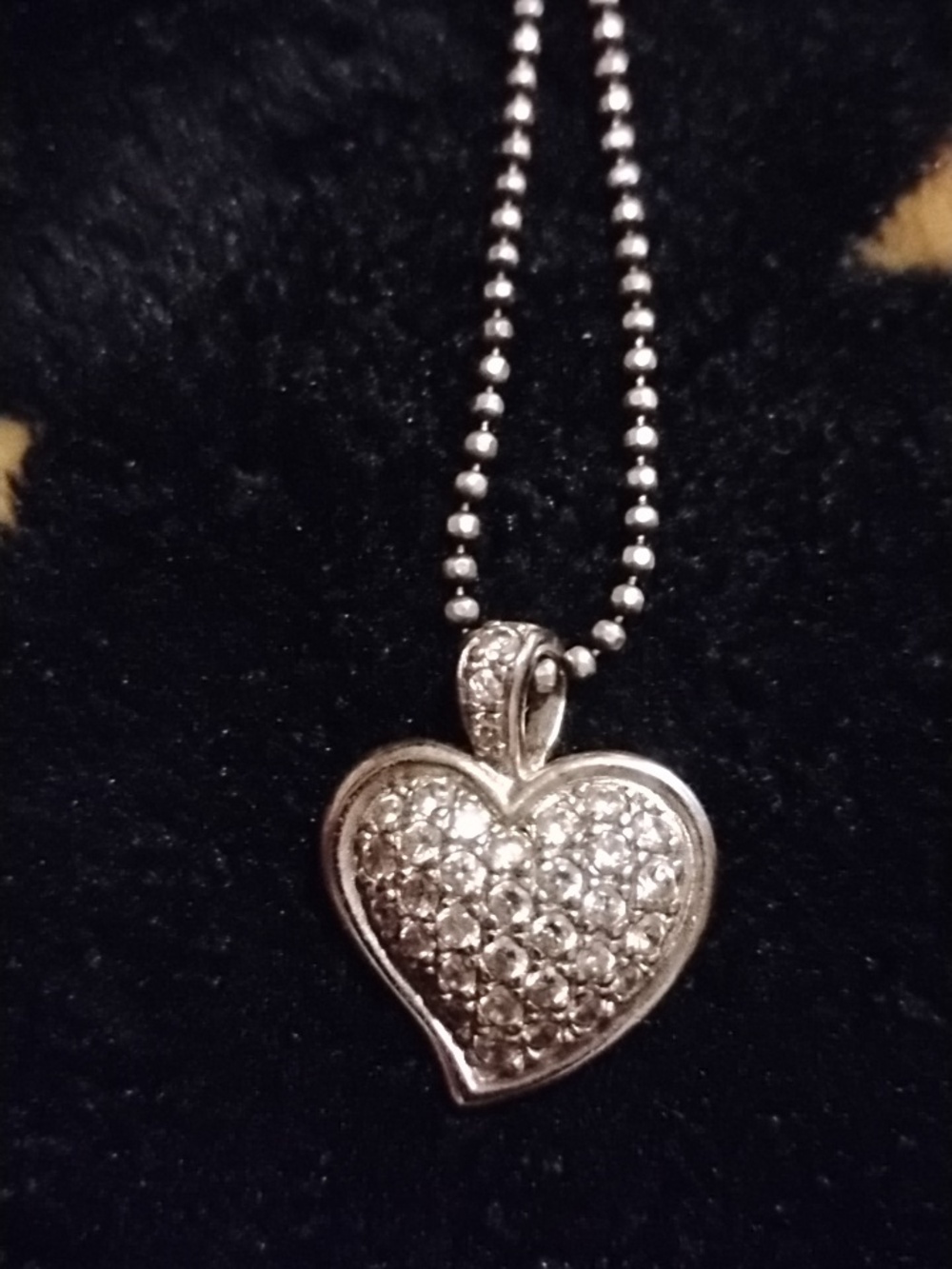 925 Heart Necklace On A 925 Beaded Chain